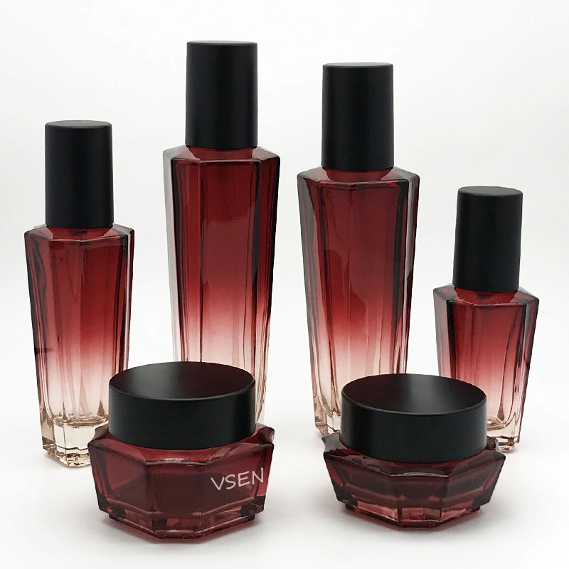 威盛化妆品新款红色套装瓶子 120ml乳液按压瓶(图10)