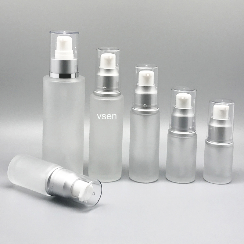 通用亚银套装瓶子 面霜瓶子定制  现货便宜磨砂(图2)