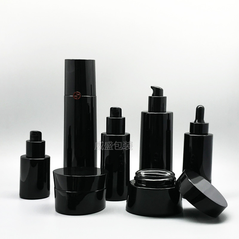 黑色化妆品包装瓶子 面霜瓶子定制批发(图3)
