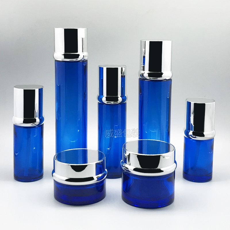 化妆品玻璃瓶新款 高档套装瓶子现货(图1)
