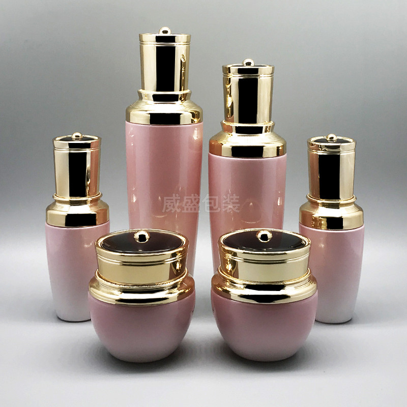 化妆品乳液瓶子定制  粉色玻璃瓶现货(图3)