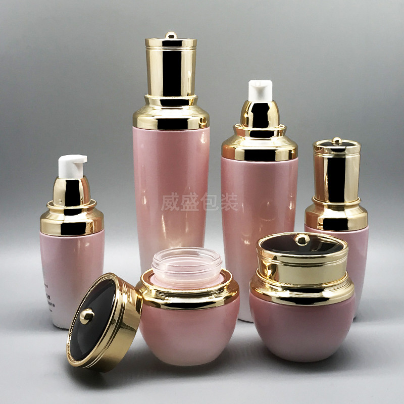 化妆品乳液瓶子定制  粉色玻璃瓶现货(图4)